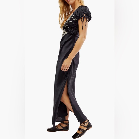 Free People Cooper Embroidered Satin Maxi Dress - Picture 3 of 4